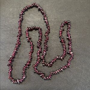 Garnet Chip Continuous Strand 30” Vintage Necklace